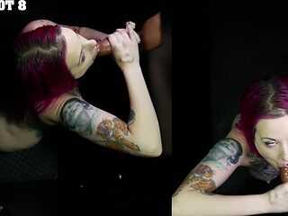 Lady Laz gets her mouth filled with cum through a glory...