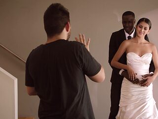 The bride Sophia Leone got a big black cock in her puss...