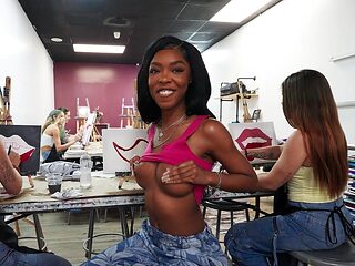 Easygoing ebony Munro Blaxxx enjoys fucking in public