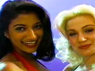 Blondie and brunette are fucking with a horny shared bo...