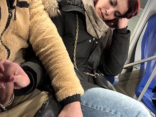 Handjob Fast With Cumming In The Mouth Between Train Seats
