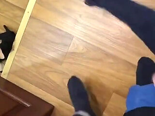 Stepson Ripped Pantyhose, Huge Cum Load in Big Ass Step...