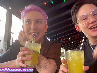 Amateur genderfluid queer licks n fingers GFs pussy at ...