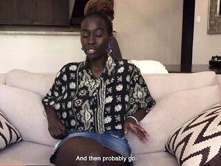 Busty Ebony Bouncing Wild On White Dick