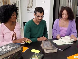 Sweethearts Alexis Tae and Nicole Kitt fuck with a blac...