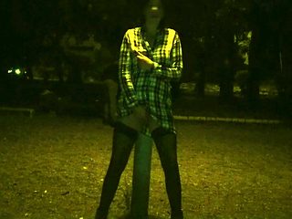 Kinky Couple Masturbates Together In A Public Park