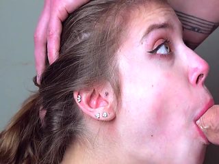 Stepsister Tasting Stepbrothers Cum - Close Up Deepthro...