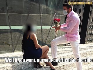 Gold digger cheating on her boyfriend for some cash