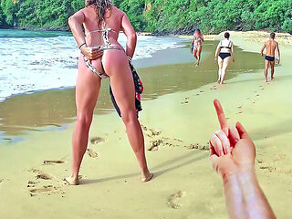 MILF Teases Guy, Takes Big Dick in Ass Publicly