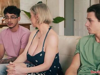 Stepsons Take Turns Fucking Their Big Tits Blonde Stepmom