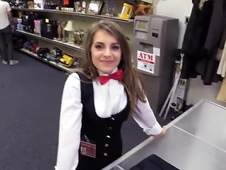 Kimmy Granger is dressed as a magician while sucking