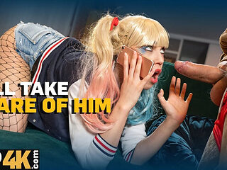 Daddy Fucks Harley Quinn Cosplay Blonde For Blowjob Che...