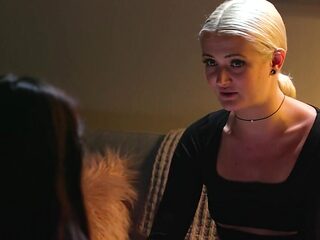 GIrls enjoy lesbian sex in a high-stakes situation