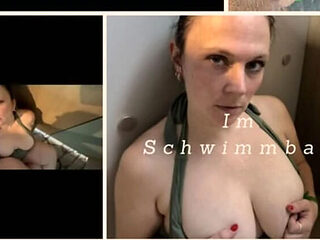 German MILF Saskialove87 Quick Pool Blowjob and Doggy F...