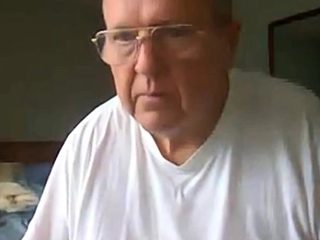 old man jerking his big dick