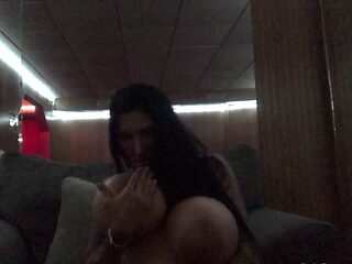 Chubby Brunette Big Boobs Dildo Masturbation