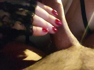 Blowjob from fat blonde bitch