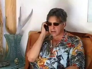 Hideous Tropical Shirted Grandpa Films Overly Tan Nice ...