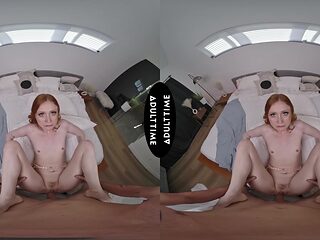 Redhead Scarlet Skies gets fucked in vr on the bed