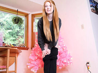 POV Helping Petite Redhead Jerk Off Without Pants While...