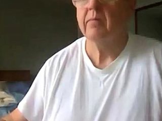 old man jerking his big dick