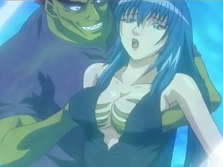 Japanese anime with a sexy blue haired babe getting fuc...