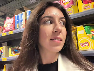 Cheating Wife Gets Cum on Face in Public Supermarket - ...