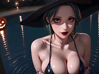 Atkins Heaven - Halloween Poolside Liaison: Busty Stepm...