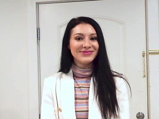 Inked babe looks cute as she takes a meaty monster dong