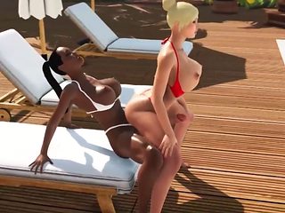 3D Shemale Beauties ANAL Vacation Island
