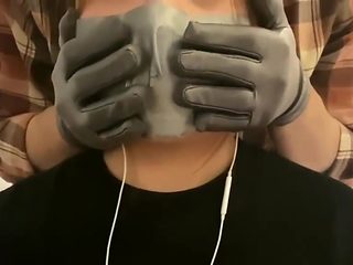 Girl Duct Tape Gagged