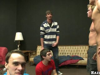 Gay men having sex in different positions.