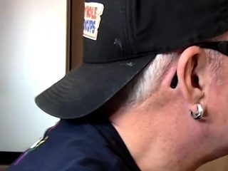 Gloryhole greedy amateur DILF sucks dick