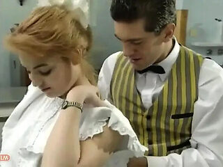 German Blonde Maid Vivienne Clash Seduced By Butler For...