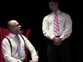 DILF master spanks apprentice ass