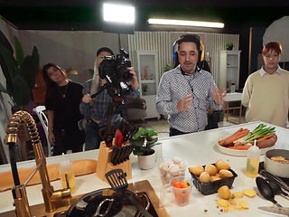 Scarlett Page and Scott Trainor take a break from the show