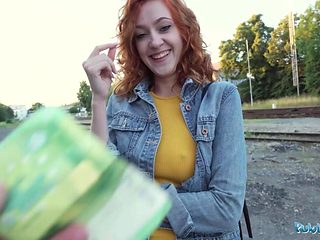 Cherry Candle sucks dick at the bus stop to earn some m...