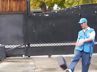 Pink hair lady fucks a much younger dude with no shame