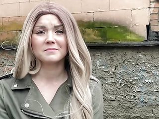 Cute blonde puts on a sexy outfit