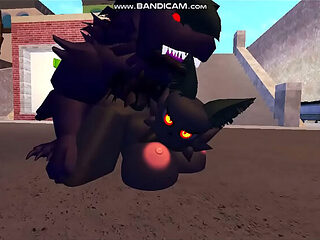 Whorblox Panther Gets Creampie Breeding