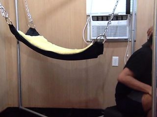 Homemade DILF assdrilled in sling