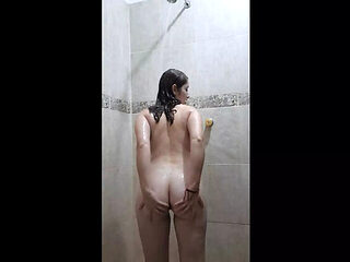 Blonde Teen Eliza White Teases Her Big Ass in Shower - ...