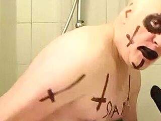 Satan slave gets extreme piss enema treatment