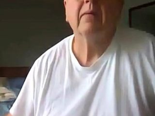 old man jerking his big dick