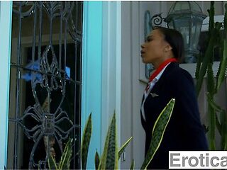 EroticaX - Sexy Flight Attendant Spitroasted By Bestie ...