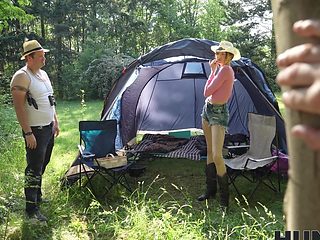 Cuckold video during camping with skinny girlfriend Isa...