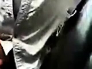 Mature beard dad jerks his cock by his truck outside