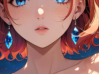 Voidgazer: a Beautiful Young Woman with Shimmering Cosm...