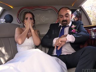 Busty bride Jennifer Mendez gets ass fucked in back of ...