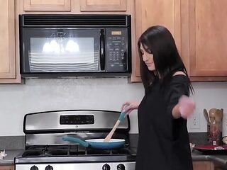 Cooking dinner can be way harder with a dick in your ass